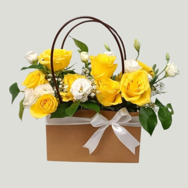 White And Yellow Roses Bag