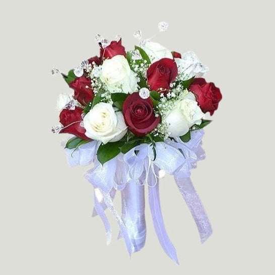 RED AND WHITE BRIDAL BOUQUET