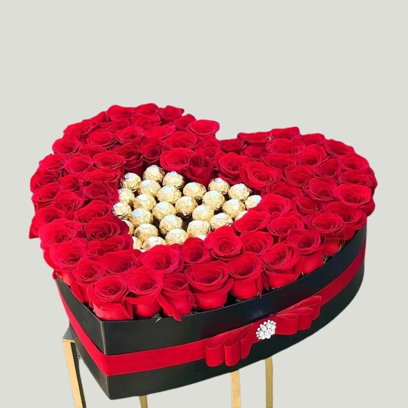 RED ROSE HEART BOX