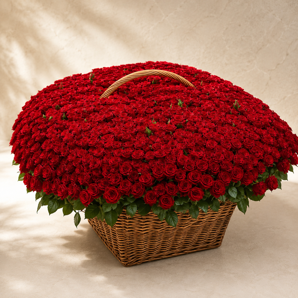 1001 LUXURY RED ROSES IN BASKET