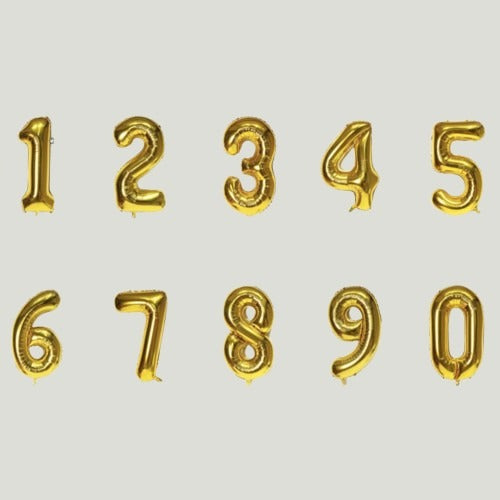 GOLD NUMBER BALLOONS