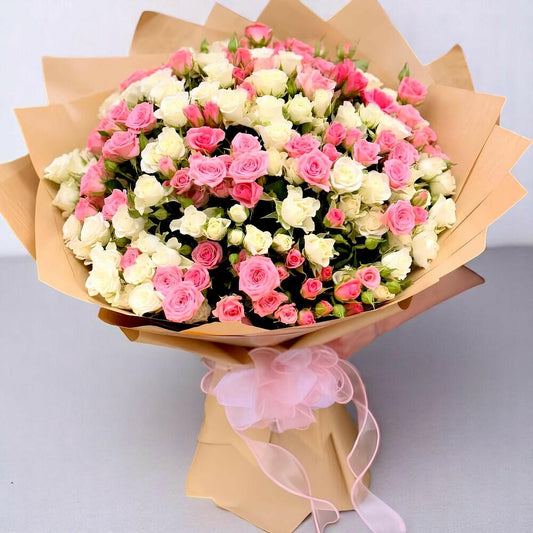 White Pink Rose Bouquet