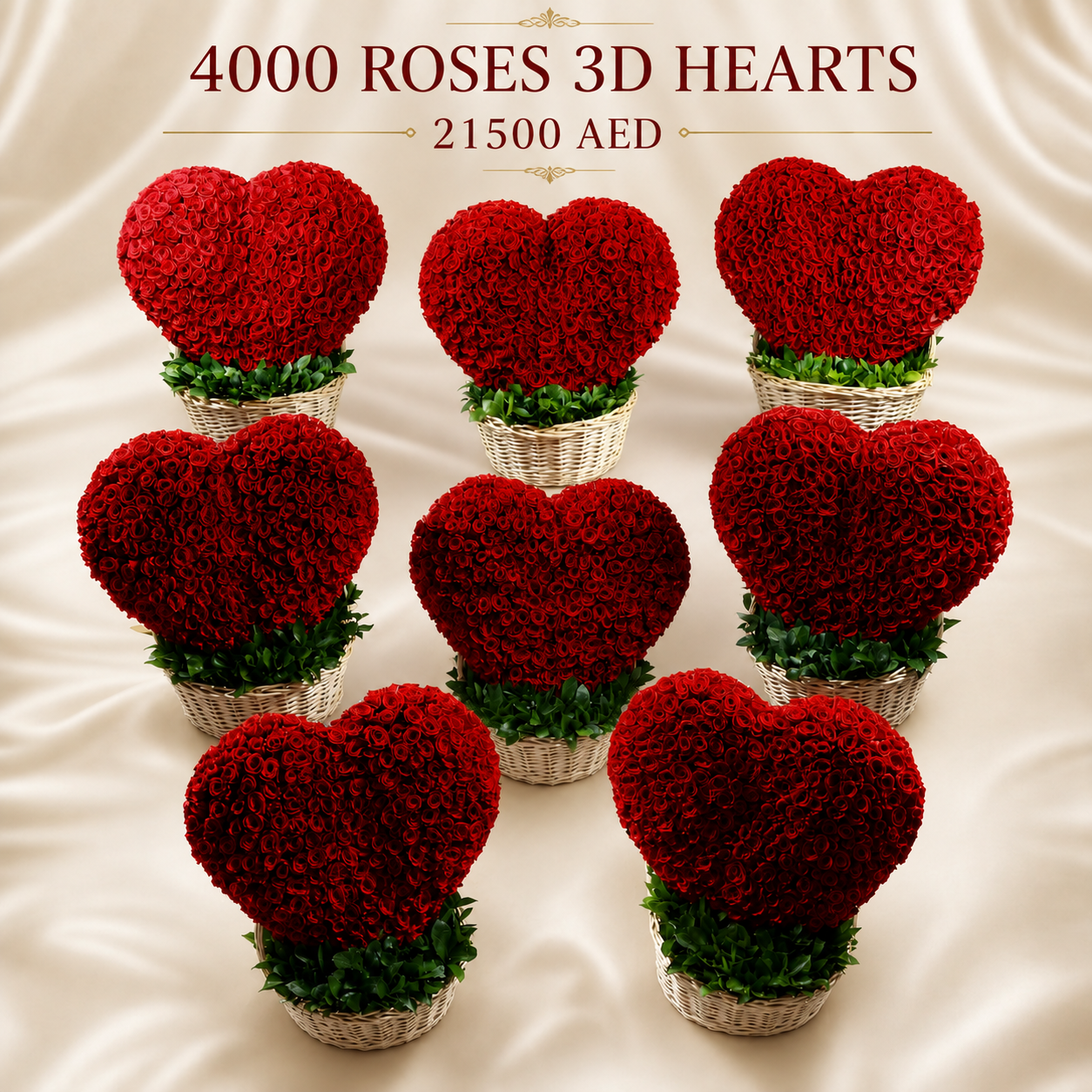 4000 Roses 3D Hearts