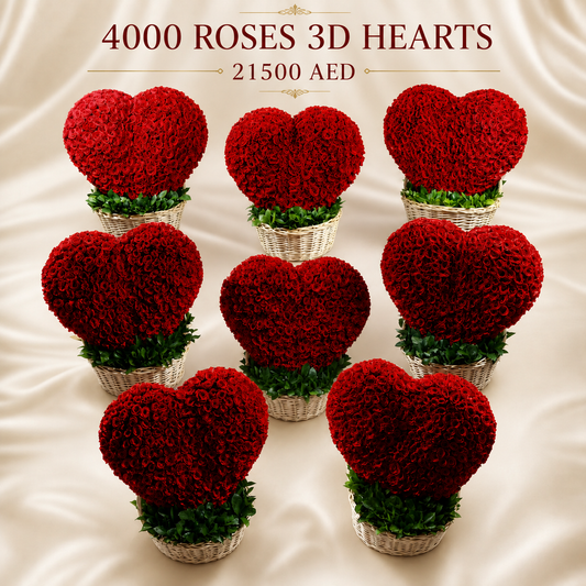 4000 Roses 3D Hearts