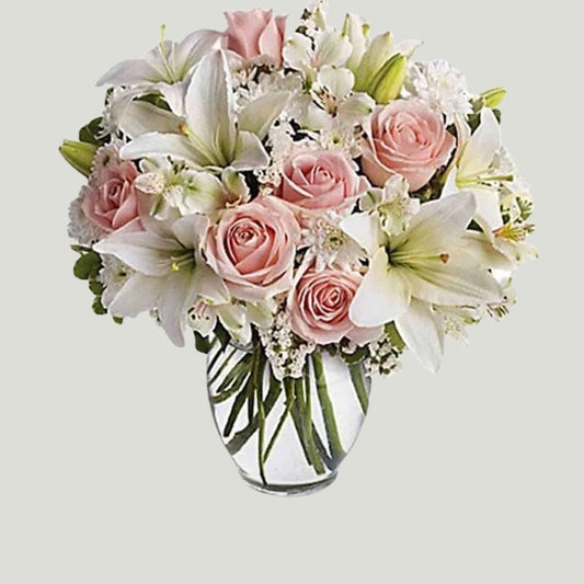 Lilies and Roses in a Vase