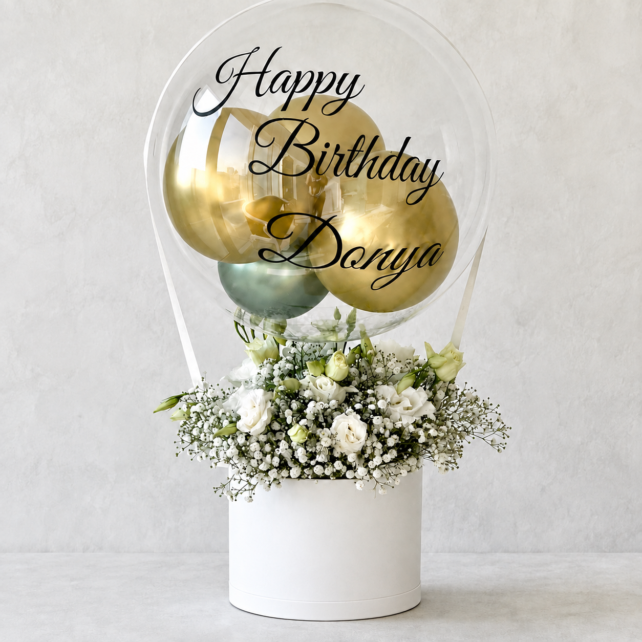 Birthday Flowers With Balloons