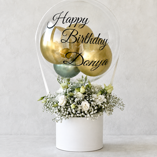 Birthday Flowers With Balloons