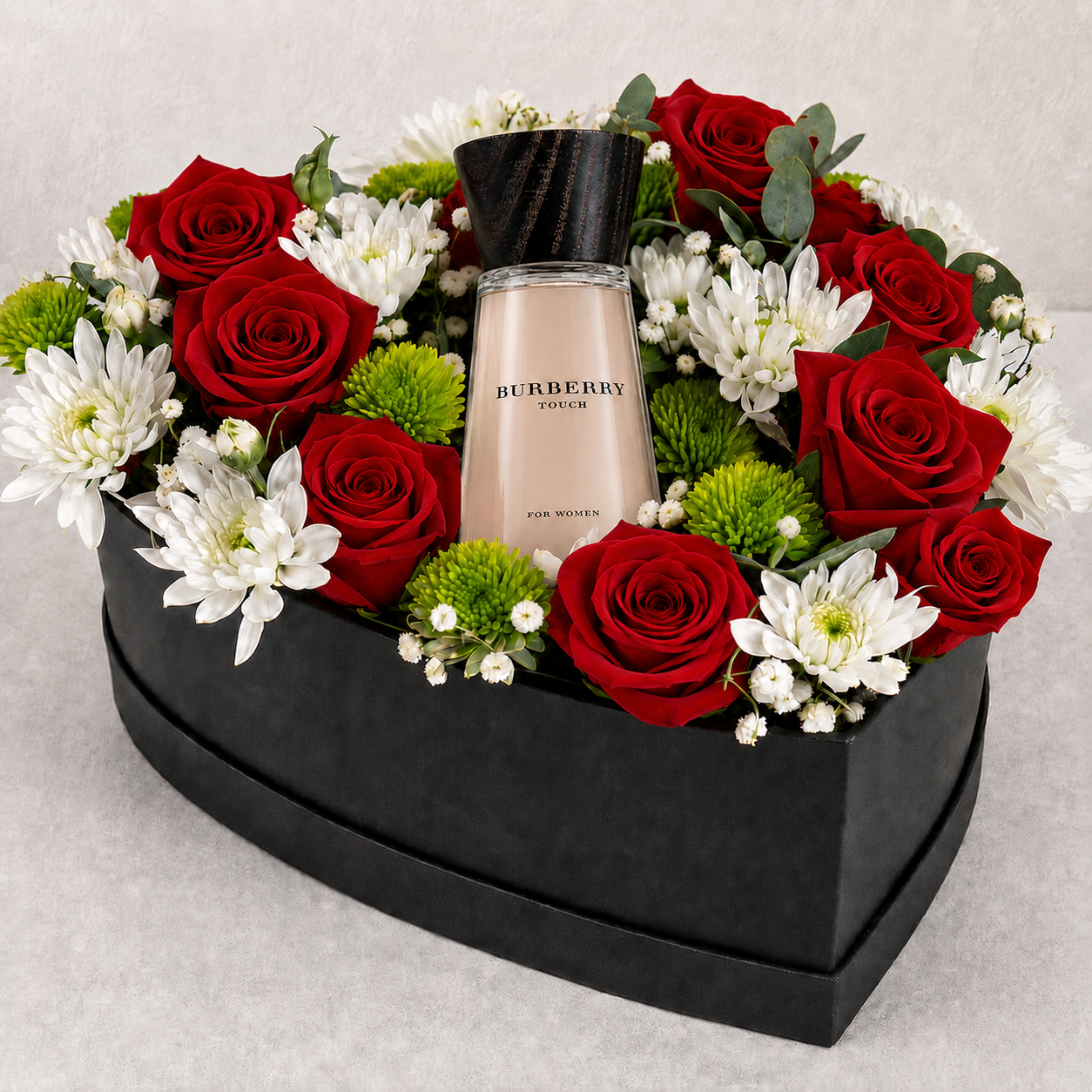 Flowers Heart Shape Box With Perfume