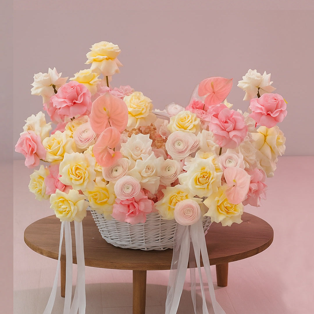 LUXURY ROSES IN BASKET
