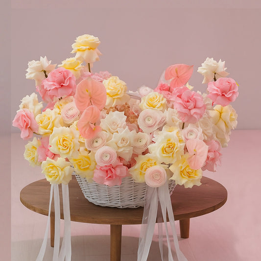 LUXURY ROSES IN BASKET