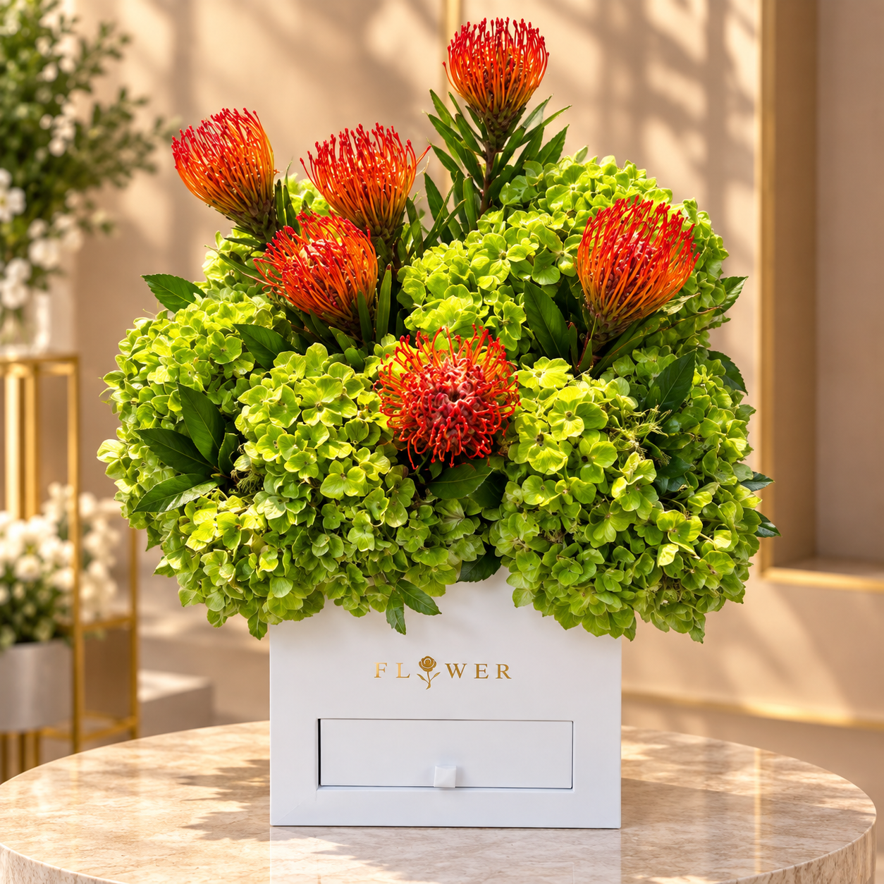 Green Hydrangea Box
