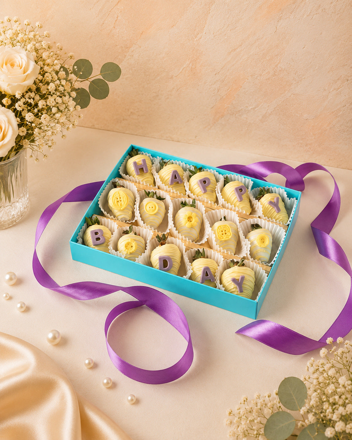 15pcs Customisable Chocolate Strawberry Box