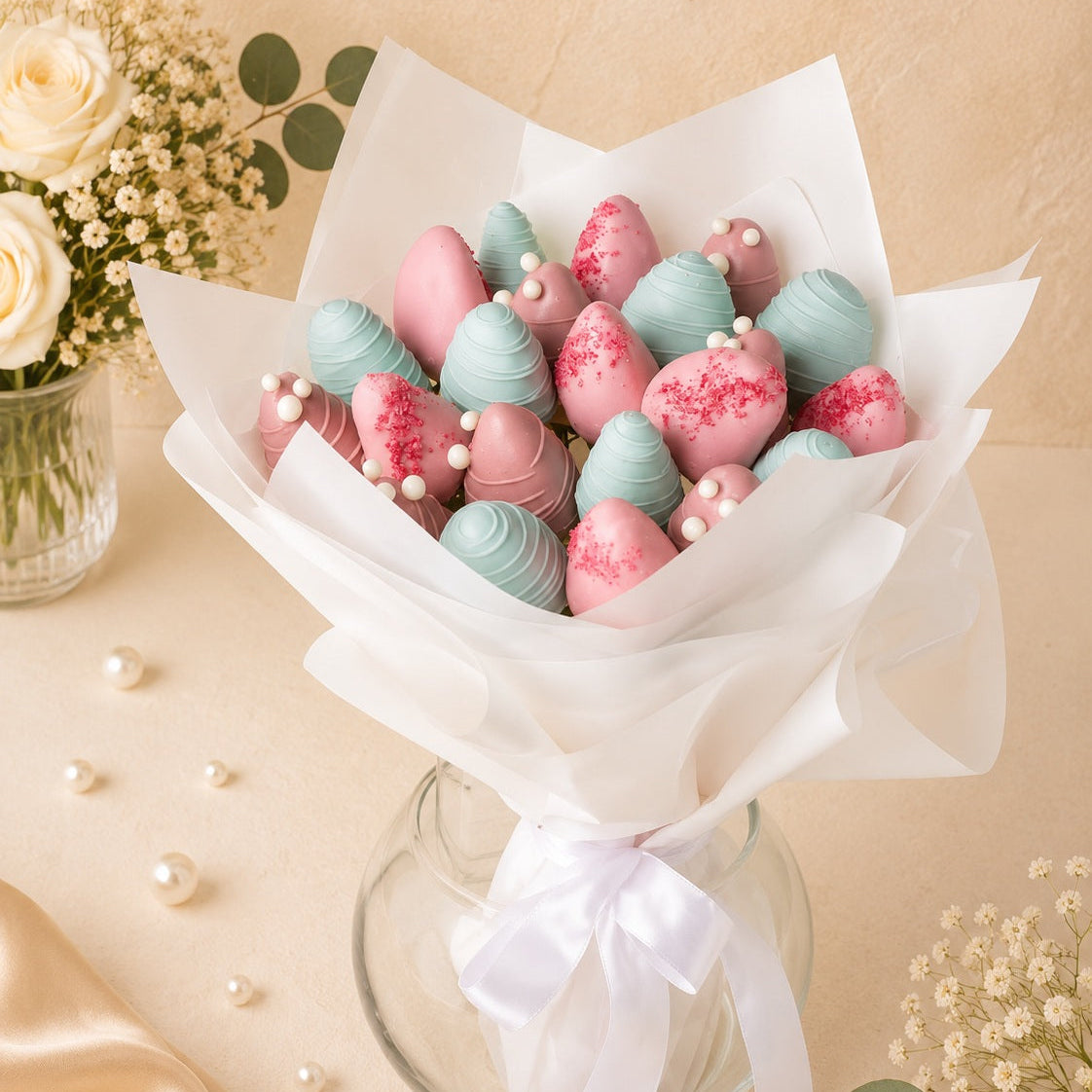 22 Pastel Strawberries Bouquet