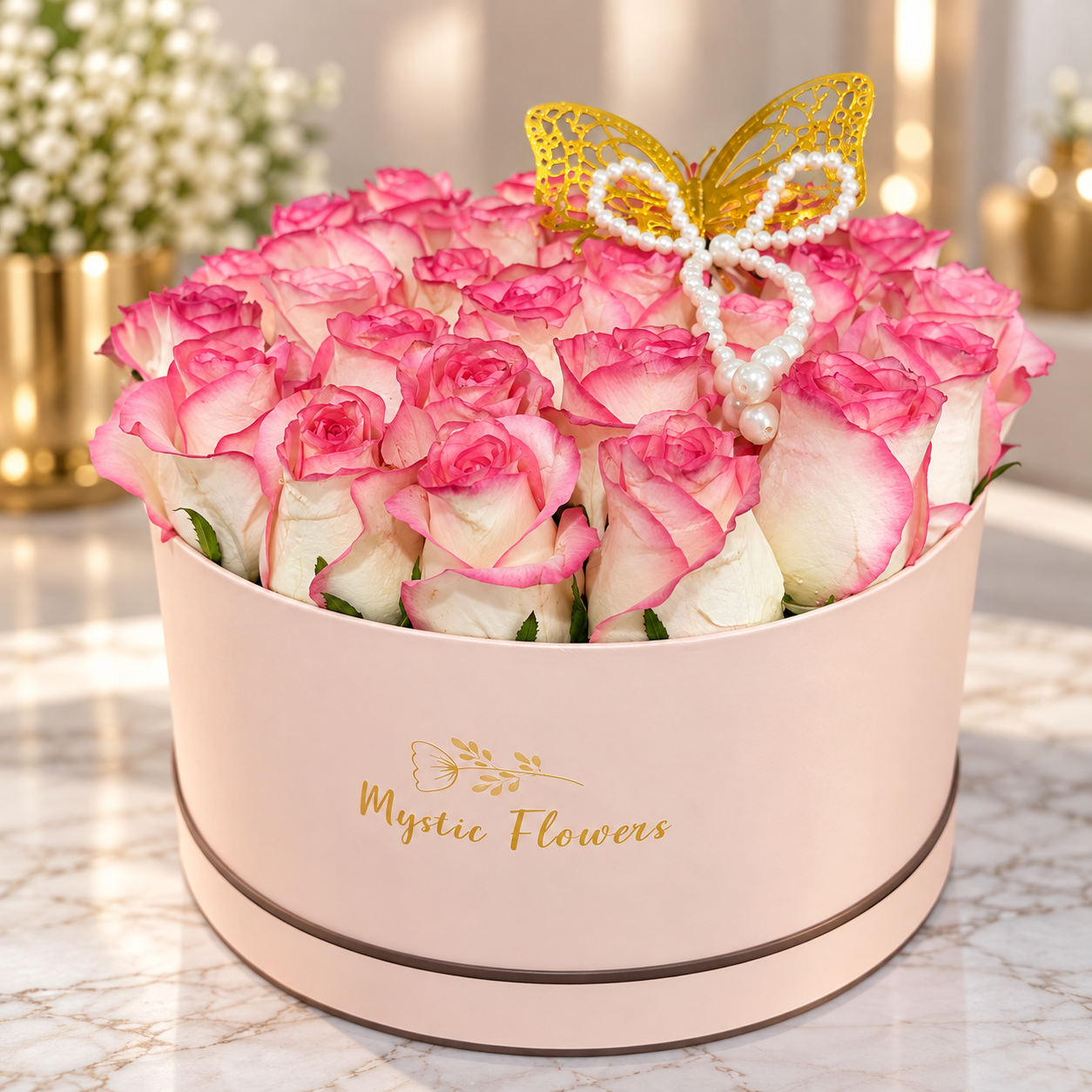 Pink Roses in Box
