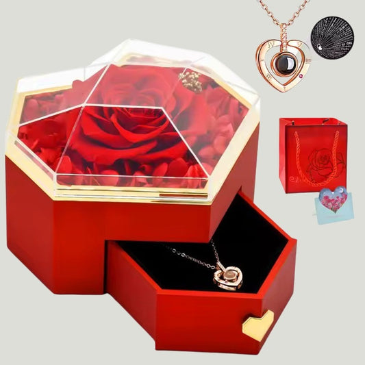 FOREVER ROSE JEWELRY BOX WITH PENDANT