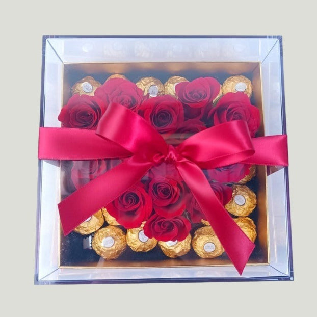RED ROSE HEART WITH CHOCOLATE