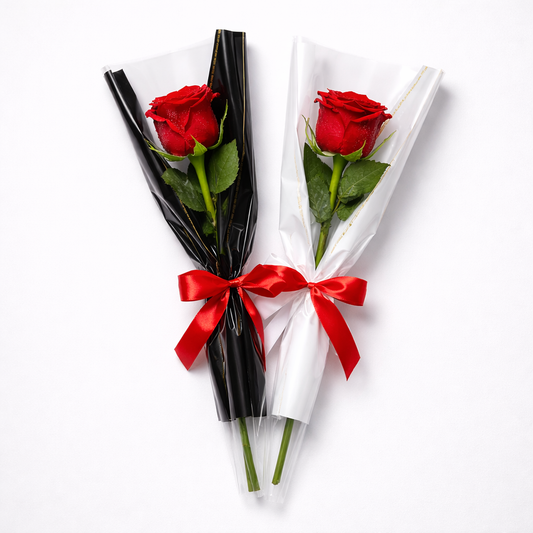 Single Roses In Wrapping
