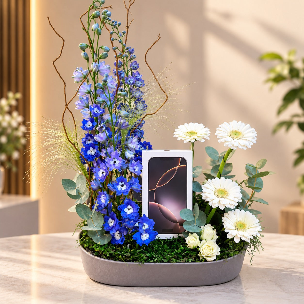 Flowers With Customized Gift Item