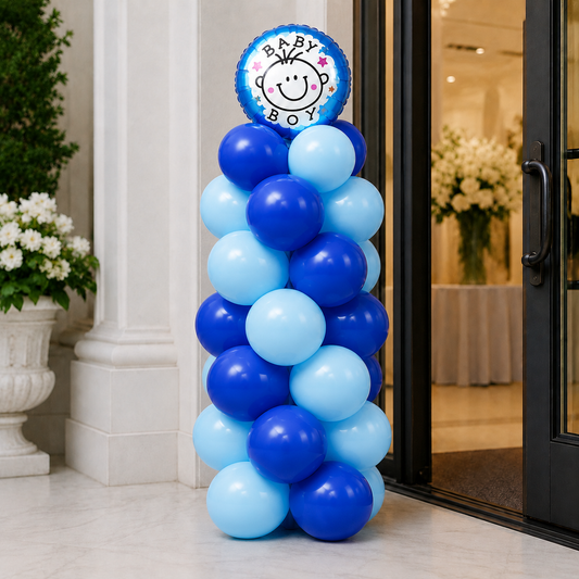 BABY BOY BALLOON PILLAR