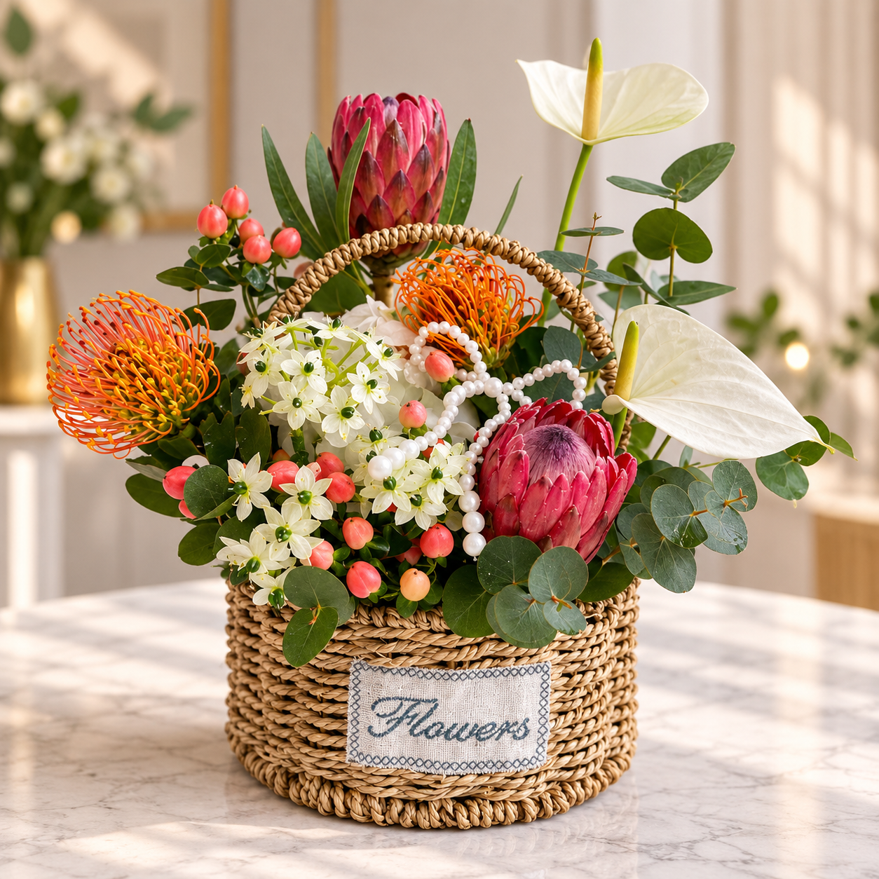 Luxury Flower Basket Arrangement