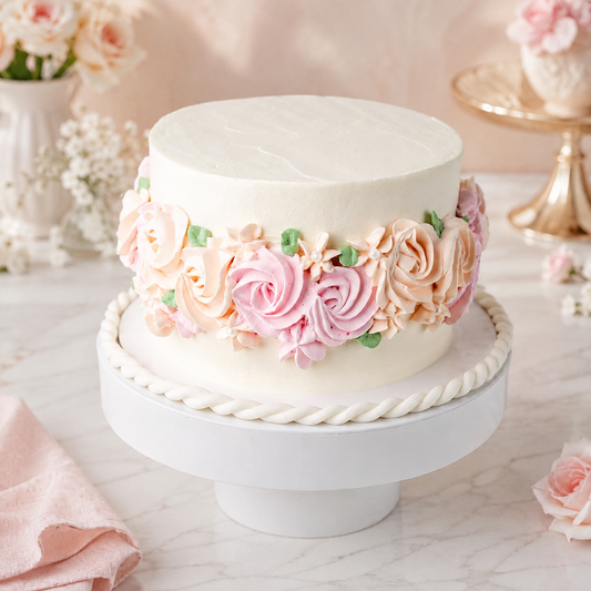 1Kg Floral Pastel Elegant Cake