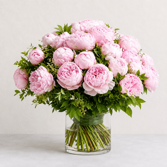 PINK PEONIES IN A VASE