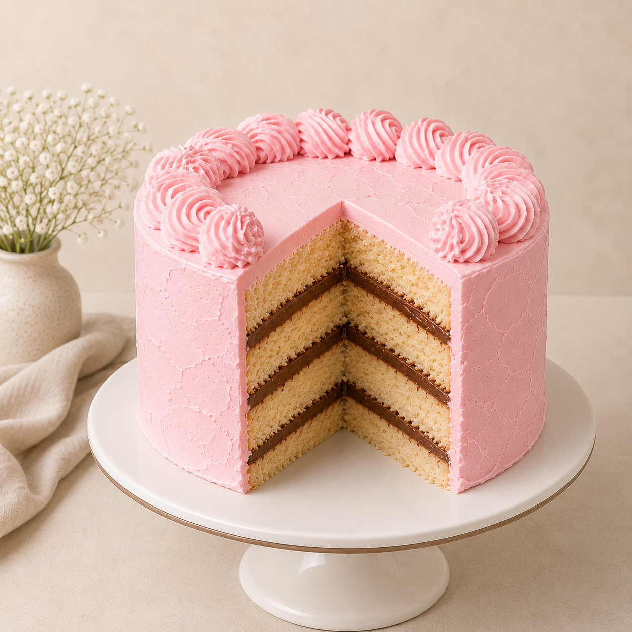1Kg Pink Smudge Cake