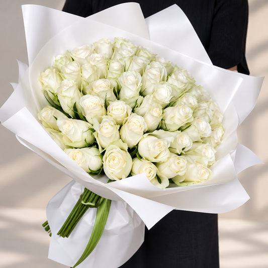 Pure White Rose Bouquet