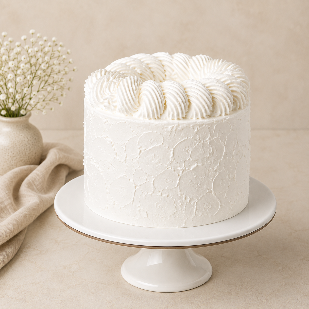 1Kg White Smudge Cake